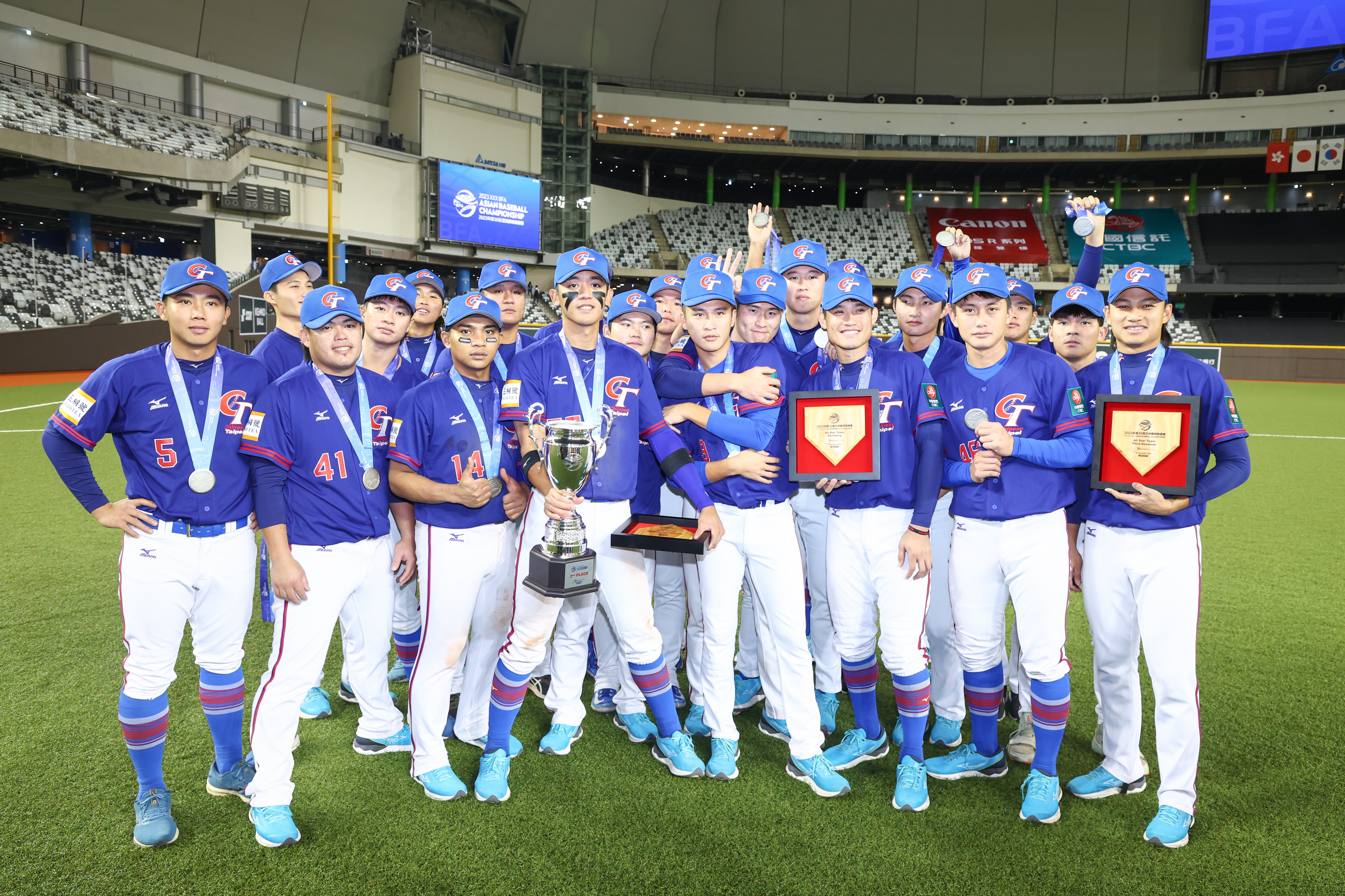 (圖)Chinese Taipei won second place in the Asian Baseball Championship (provided by the Chinese Taipei Baseball Association).